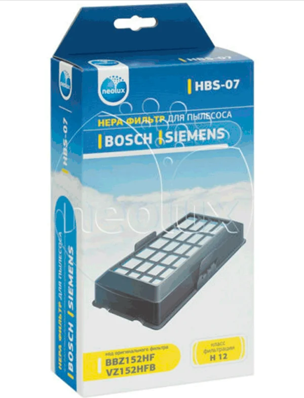 HEPA фильтр BBZ152HF/ VZ152HFB (HBS-07) для пылесоса Bosch/ Siemens BBZ152HF/ VZ152HFB. Подходит для пылесосов Bosch BSG7**, Siemens VS07G**